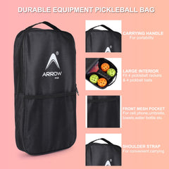Arrowmax Carbon Fiber Pickleball Paddle Set – 2 FORCE Paddles, 4 Balls & Zipper Bag