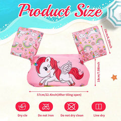 Kids Swimming Arm Bands Jacket for Training Swimming Floater | Inflatable Swim Vest with Arm Floaties for Boys & Girls Age 2-8 Years | Pool, Beach & Water Learning Aid