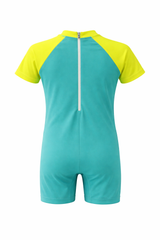 Kids Swimwear One Piece Zipper Unisex | Quick Dry Swimming Costume for Boys & Girls