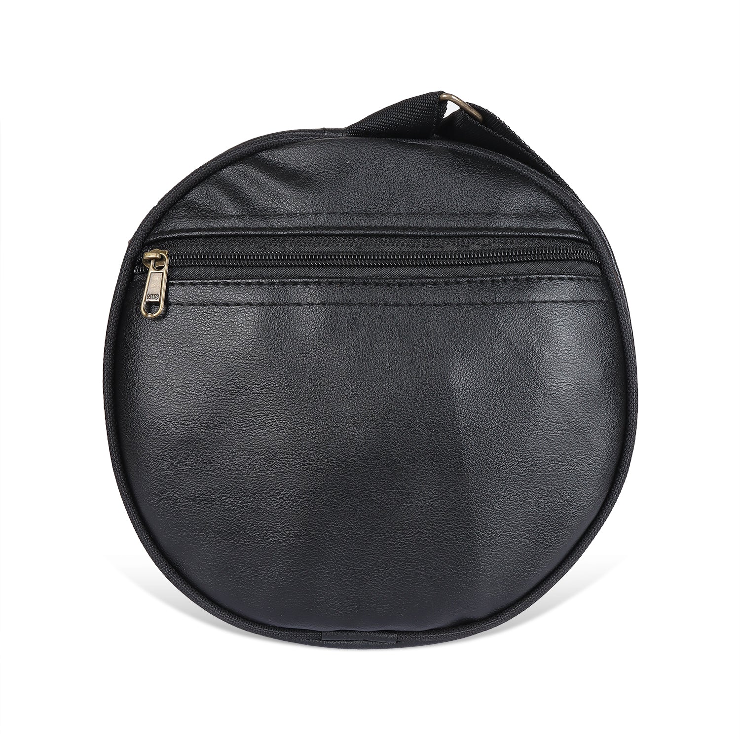 Leather Gym Bag, side pocket, Black