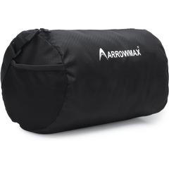 Waterproof gym duffel bag in navy blue, 35 L size with laptop sleeve and carry-on handle