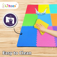 Interlocking Kids Play Mat (2ft x 2ft Tiles) | Soft, Safe & Non-Toxic Foam Floor Mat for Home Indoor Use 12mm-(Color may vary)