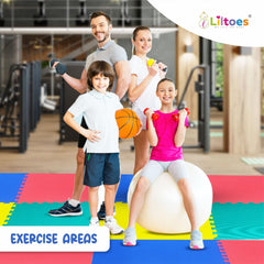 Interlocking Kids Play Mat (2ft x 2ft Tiles) | Soft, Safe & Non-Toxic Foam Floor Mat for Home Indoor Use 12mm-(Color may vary)