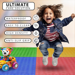 Interlocking Kids Play Mat (2ft x 2ft Tiles) | Soft, Safe & Non-Toxic Foam Floor Mat for Home Indoor Use 12mm-(Color may vary)