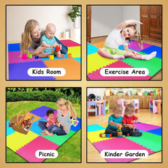 Interlocking Kids Play Mat (2ft x 2ft Tiles) | Soft, Safe & Non-Toxic Foam Floor Mat for Home Indoor Use 12mm-(Color may vary)