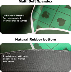 Poker Table Top 70 x 35 Inch 3MM Thick Non-Slip Table Mat for Poker, Teen Patti, Rummy, Diwali Party & Playing Cards with Carry Bag