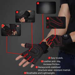 Gym Gloves India – Unisex Gel-Pad Gloves with Wrist Support-Spider Gel Max