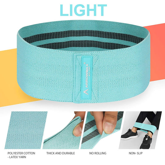 Arrowmax Resistance Anti Slip Hip Loop Booty Bands for Legs, Glutes and Butt (Multicolour)
