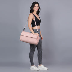 gym bag pink duffle women travel shoe compartment