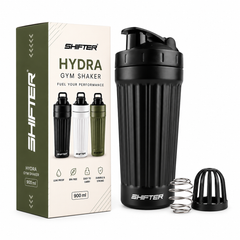 steel shaker bottle bpa free gym workout sipper metal black