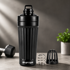 Shifter Stainless Steel Protein Shaker Bottle – Leakproof Gym Shaker for Protein, Fitness & Daily Hydration