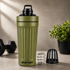 Shifter Stainless Steel Protein Shaker Bottle – Leakproof Gym Shaker for Protein, Fitness & Daily Hydration