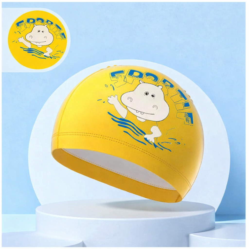 swimming cap for kids boys girls PU material comfortable