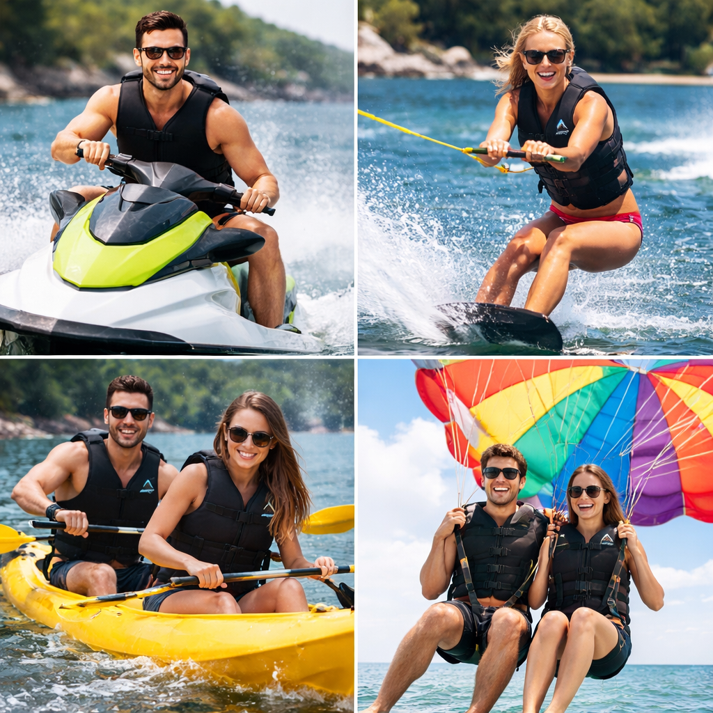 adult life jacket side profile lightweight flotation vest for water sports