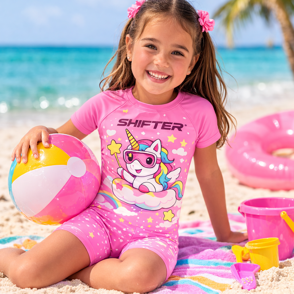 swimming wear kids pink girls unicorn india cute swimwear