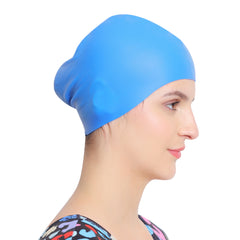Women Extra Large Swim Cap for Long Hair | Premium Soft Silicone | Waterproof & Comfortable Fit
