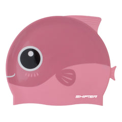 swimming cap pink for kids soft silicone printed cartoon