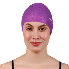 Bubble Swimming Cap for Long Hair Men Women | Extra Stretch Premium Silicone Swim Cap | Comfortable Fit for Pool & Training