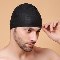 Bubble Swimming Cap for Long Hair Men Women | Extra Stretch Premium Silicone Swim Cap | Comfortable Fit for Pool & Training