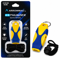 Arrowmax Sports Referee Safety Emergency Whistle with Lanyard | Loud Whistle for Sports, Coaching & Emergency Use