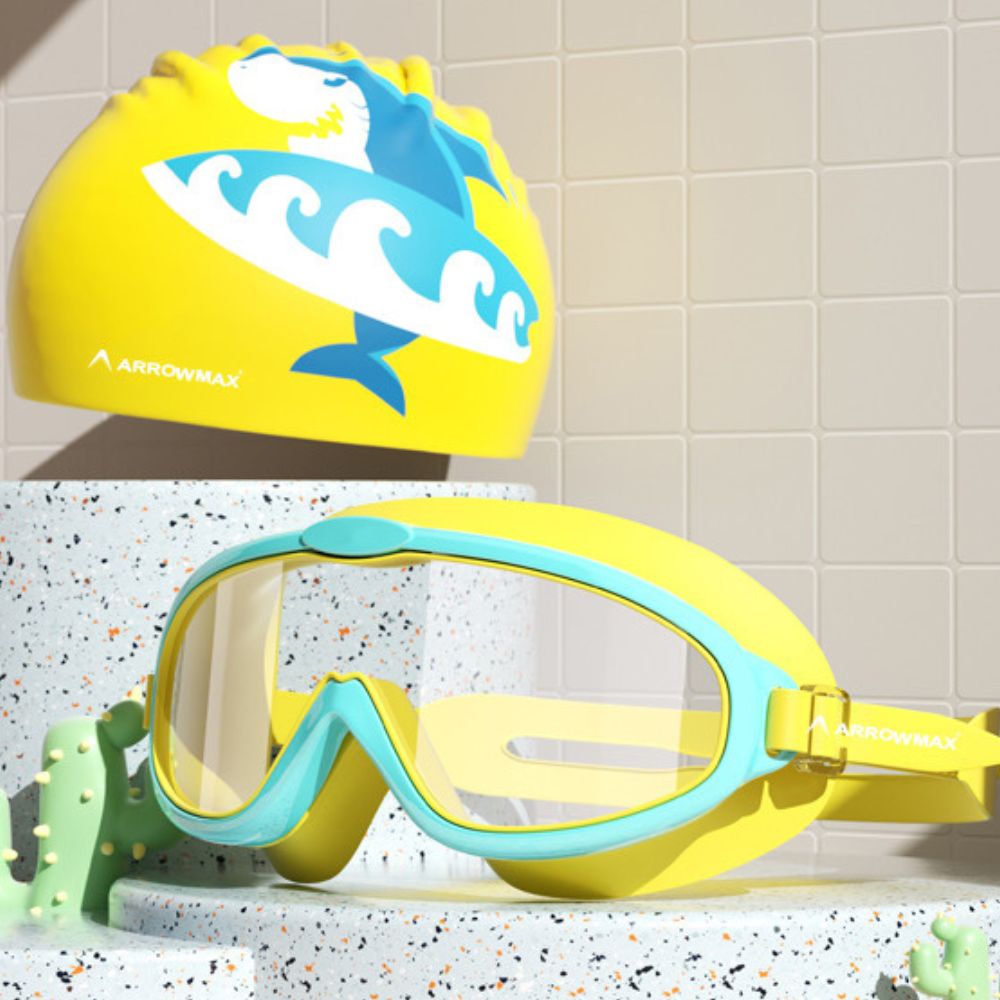 Soft silicone swimming cap for kids, waterproof and stretchable design for pool use