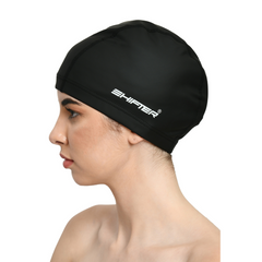 Adult PU swimming cap for men and women black