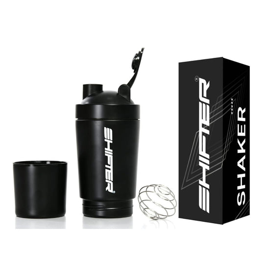 Shifter Stainless Steel Protein Shaker Bottle with Compartment