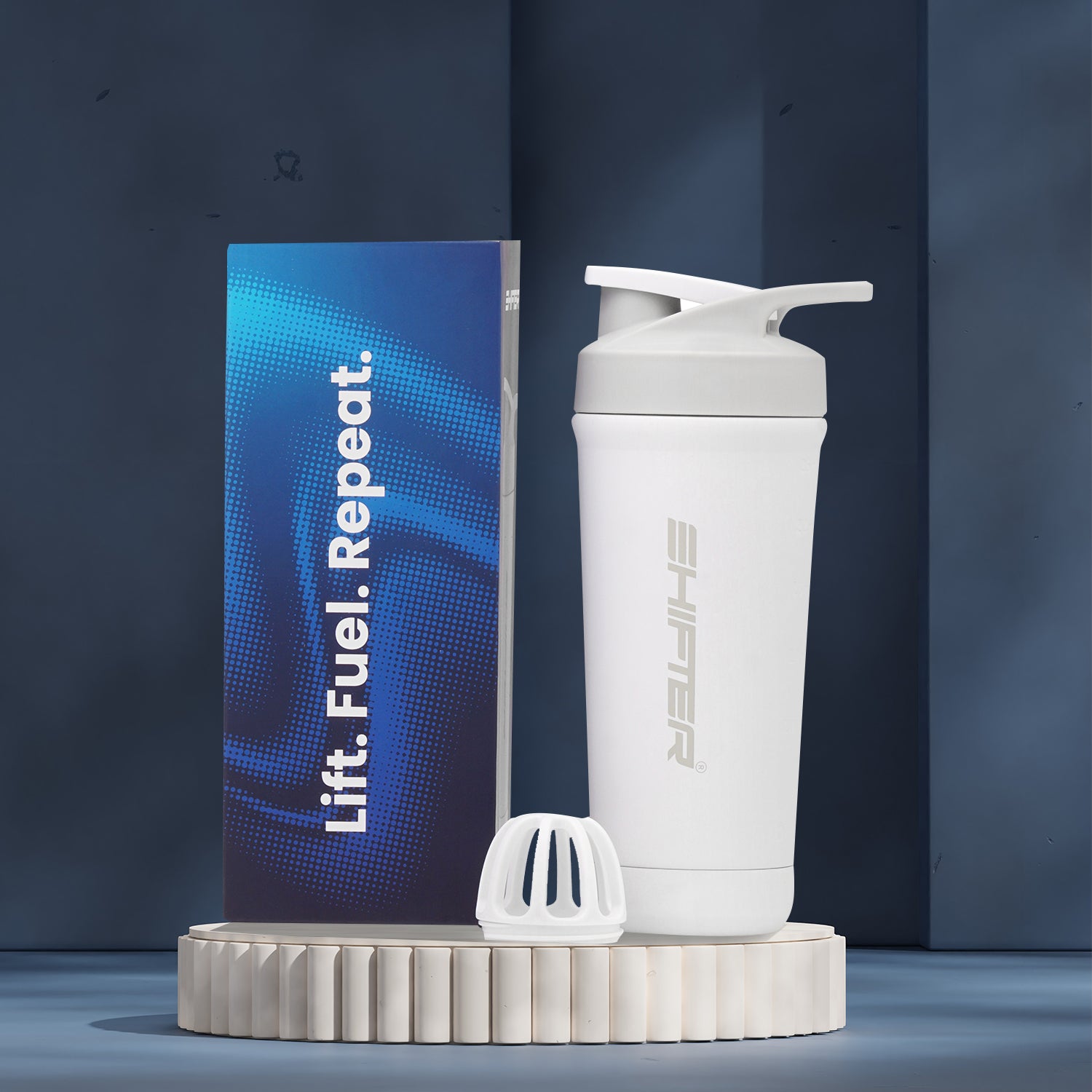 gym shaker steel metal protein sipper bottle