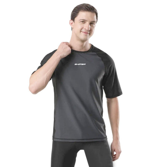 Men’s Chlorine-Resistant Swimming T-Shirt | UV Protection, Quick-Dry Performance Fit