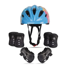 Skating & Cycling Adjustable Helmet Set with Guards for Kids – Free Size Safety Gear