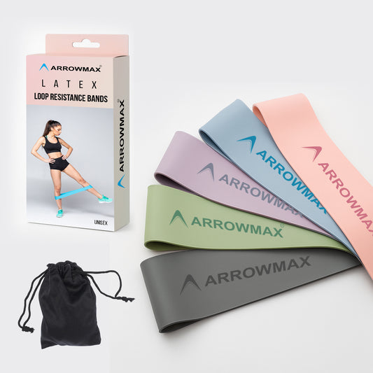 loop resistance workout bands set of 5 pc latex quality premium power band