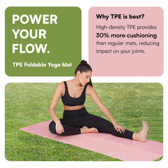 Arrowmax 6 mm Foldable TPE Yoga Mat – Eco-Friendly, Non-Slip, Portable