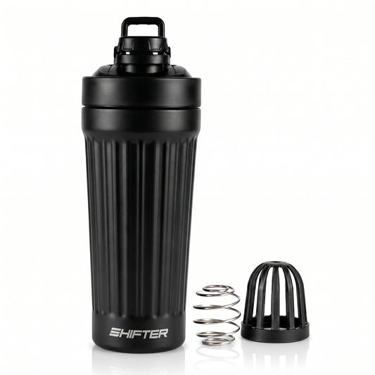 Shifter Stainless Steel Protein Shaker Bottle – Leakproof Gym Shaker for Protein, Fitness & Daily Hydration