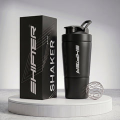Premium Steel Gym Shaker with Storage Compartment Box for Protein & Supplements