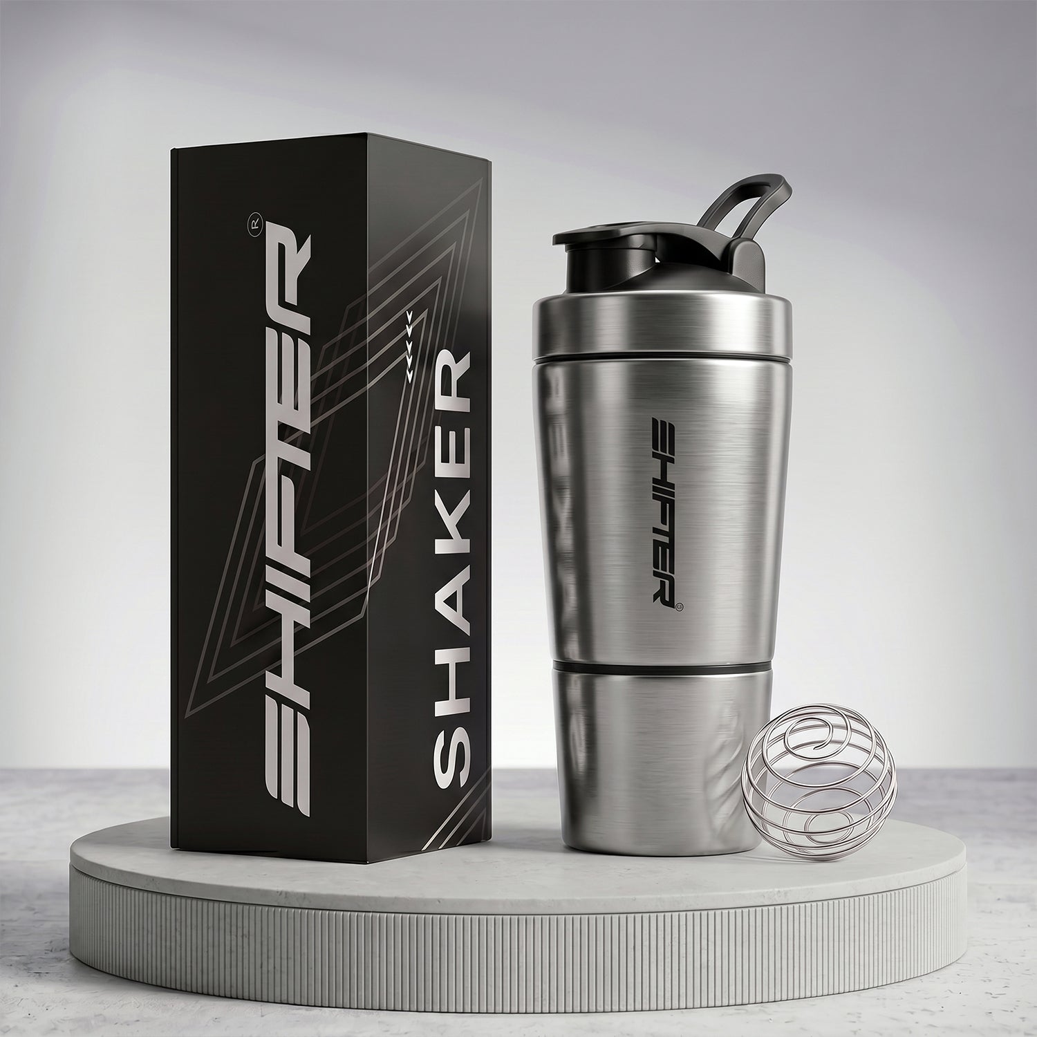 steel shaker bottle silver color bpa free container