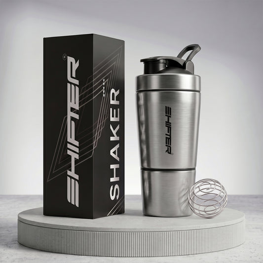 steel shaker bottle silver color bpa free container