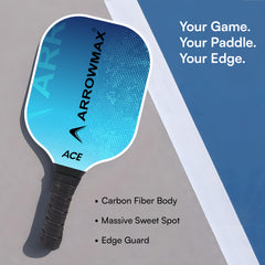 Arrowmax Carbon Fiber Pickleball Paddle Wider Sweet Spot