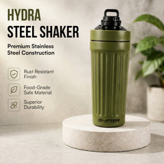 Shifter Stainless Steel Protein Shaker Bottle – Leakproof Gym Shaker for Protein, Fitness & Daily Hydration