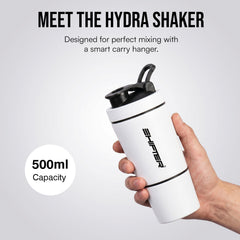 Premium Steel Gym Shaker with Storage Compartment Box for Protein & Supplements