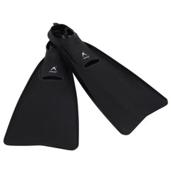 swimmer wearing long training fins flippers for swimming practice