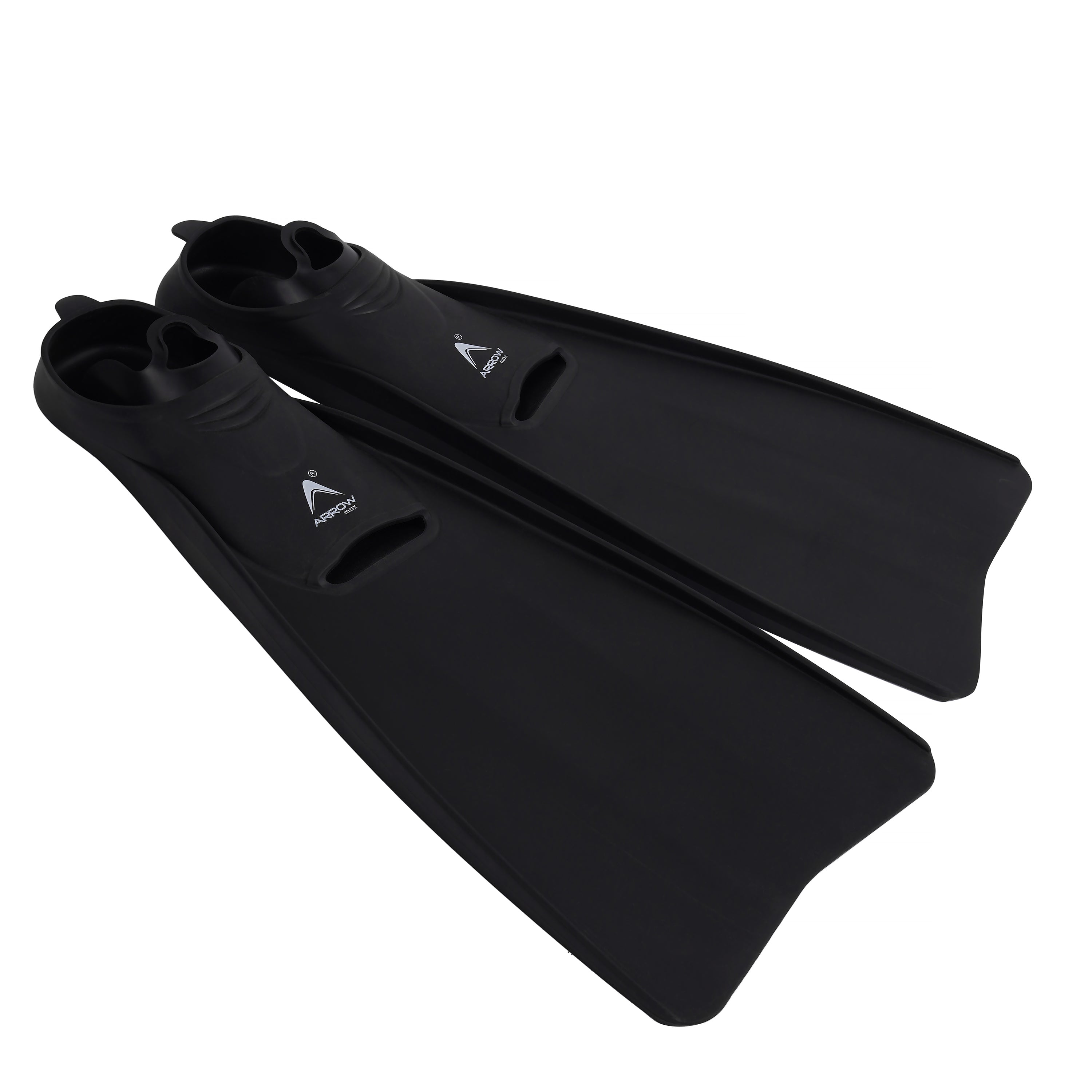 pair of long training swimming fins flippers for beginners and professionals