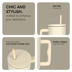 Premium stainless steel metal sipper bottle with straw, double-wall insulated and leak-proof design