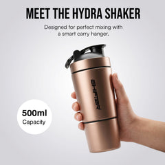 Premium Steel Gym Shaker with Storage Compartment Box for Protein & Supplements