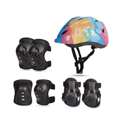 Skating & Cycling Adjustable Helmet Set with Guards for Kids – Free Size Safety Gear