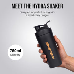 gym workout with steel protein shaker bottle for supplements and shakes
