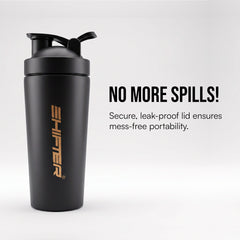Stainless Steel Gym Shaker Bottle| Leakproof Protein Mixer | Odour-Free | Premium Metal Shaker