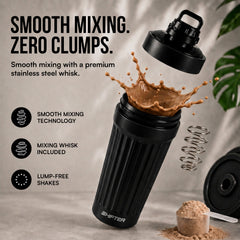 Shifter Stainless Steel Protein Shaker Bottle – Leakproof Gym Shaker for Protein, Fitness & Daily Hydration