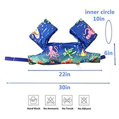 Printed Cool Beach/Pool Party Float Arm Bands Swimming Trainer Vest Life Jacket Safety Gear for Baby Boys and Girls from 2 to 6 Years 22 to 55 lbs