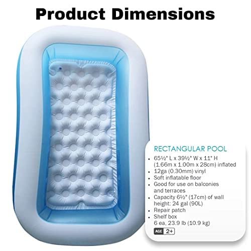 INTEX 5.5 FT Inflatable Swimming Pool for Kids with Air Pump – Large Family Baby Pool for Home & Garden