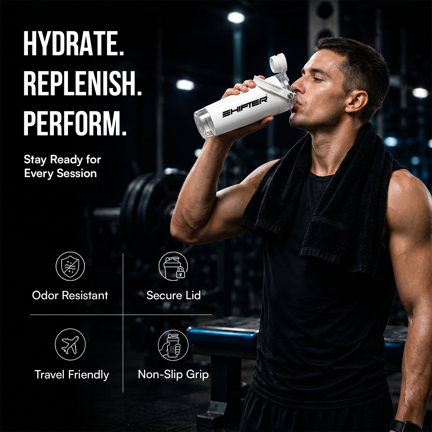 Gym shaker for men women bpa free steel 